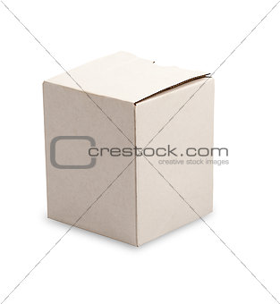 white closed boxes on white background