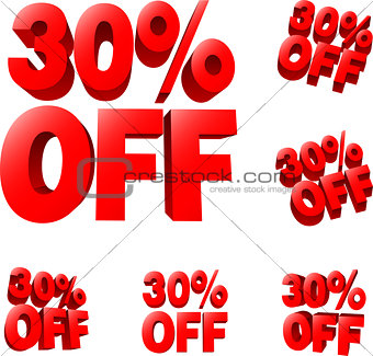 30% off Discount sale sign