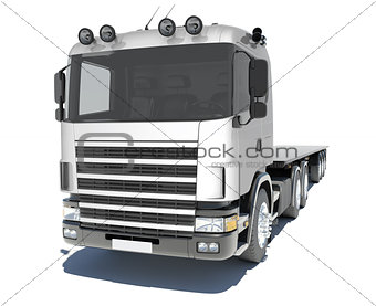 Truck with semitrailer platform