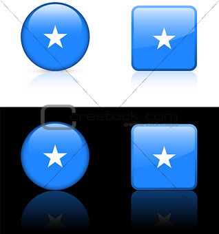 somalia Flag Buttons on White and Black Background
