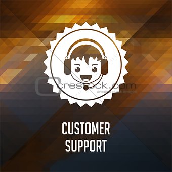 Customer Support on Triangle Background.