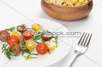 Cherry tomatoes and arugula salad