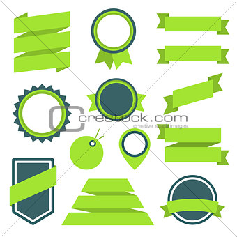 Vector Stickers and Badges Set 11. Flat Style.