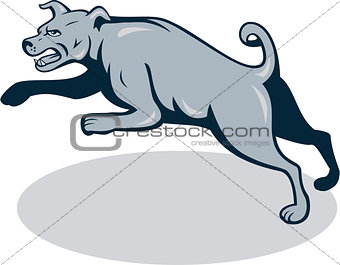 Mastiff Dog Mongrel Jumping Cartoon