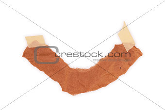 cardboard piece isolated on white background