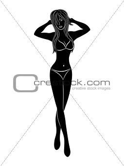 Young graceful woman in bikini