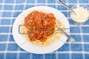 Spaghetti with Beef and Sausage Sauce