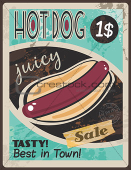 Vintage HOT DOG poster template 