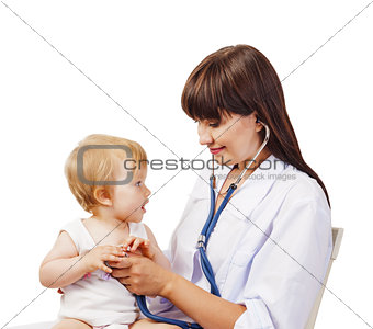 Pediatrician  doctor with patient