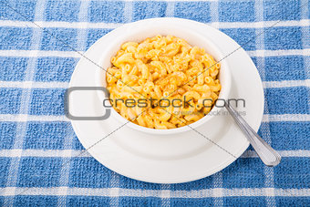 Bowl of Macaroni and Cheese with Red Pepper