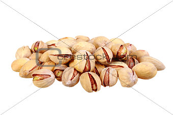 Heap of beige pistachio nuts