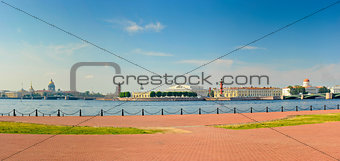 Nice panoramic view of the Spit of Vasilievsky Island, St. Peter