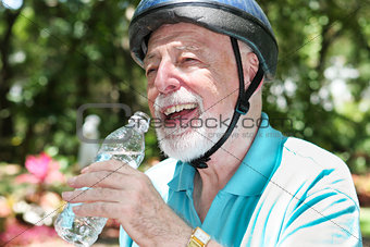 Active Senior Drinks Water