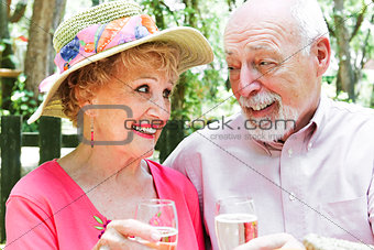 Senior Couple - Outdoor Toast