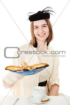 Teen at Tea Party with Cookies