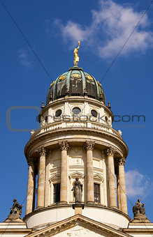 the French Cathedral dome detail, Gendarmenmarkt square