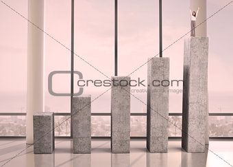 Composite image of cheerful businesswoman