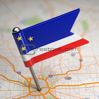 Gagauzia Small Flag on a Map Background.