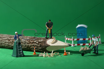 Construction Workers in Conceptual Imagery With Pencil