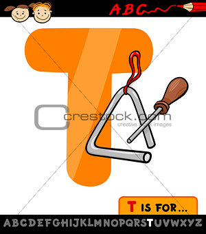 letter t with triangle cartoon illustration