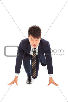 full of confidence businessman make a running pose