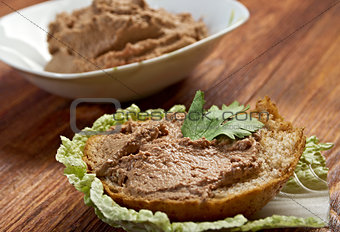 slice of bread with pate