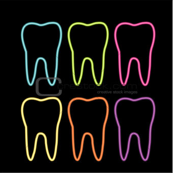Neon tooth graphic for dentist