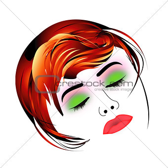 Make up and hair graphic- Lady with a pout
