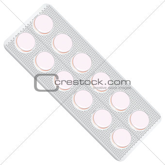 Plate with pink tablets