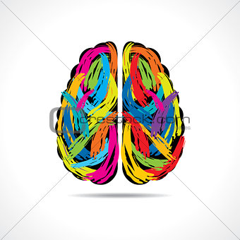 Brain forming of colorful paint strokes