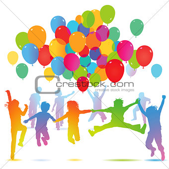 Children birthday with balloon