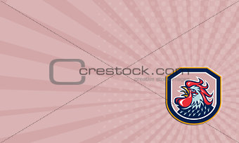 Rooster Cockerel Crowing Shield Retro Business card