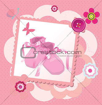 Cute template for baby's arrival announcement card