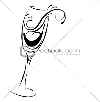 Abstract champagne glass