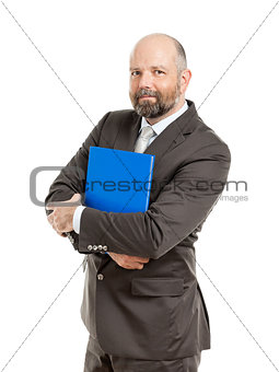 business man with blue folder