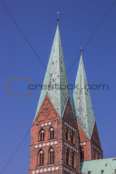 Towers of the Marienkirche in Lubeck