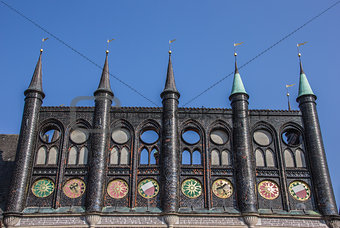 Shields of the city hall in Lubeck