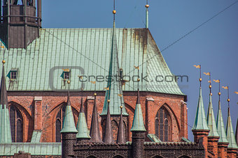 Detail of the Marienkirche in Lubeck