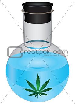 Laboratory flask marijuana