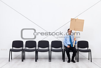 Businessman protesting alone