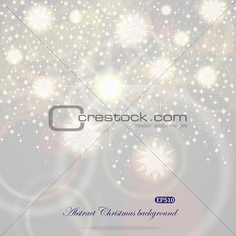 Christmas background with flying snowflakes