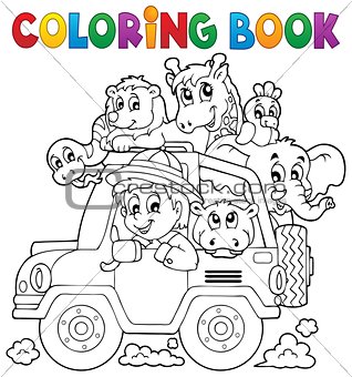 Coloring book car traveller theme 2