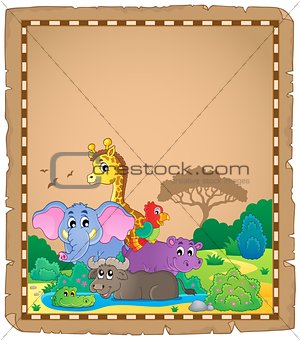 Parchment with African animals 1