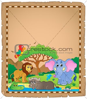Parchment with African animals 2