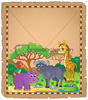Parchment with African animals 3