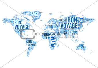 typographic world map, vector
