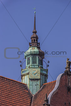 Detail of a church at the koberg square in Lubeck