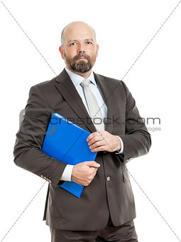 business man with blue folder