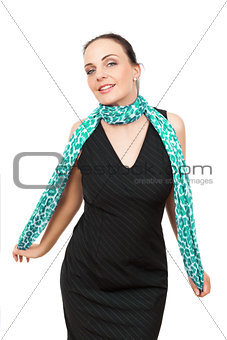 woman with turquoise scarf