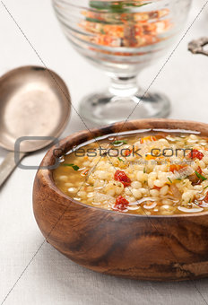  lentil soup in a bowl on the table
